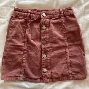 Billabong Dusty Rose Buttun-up Corduroy Skirt.